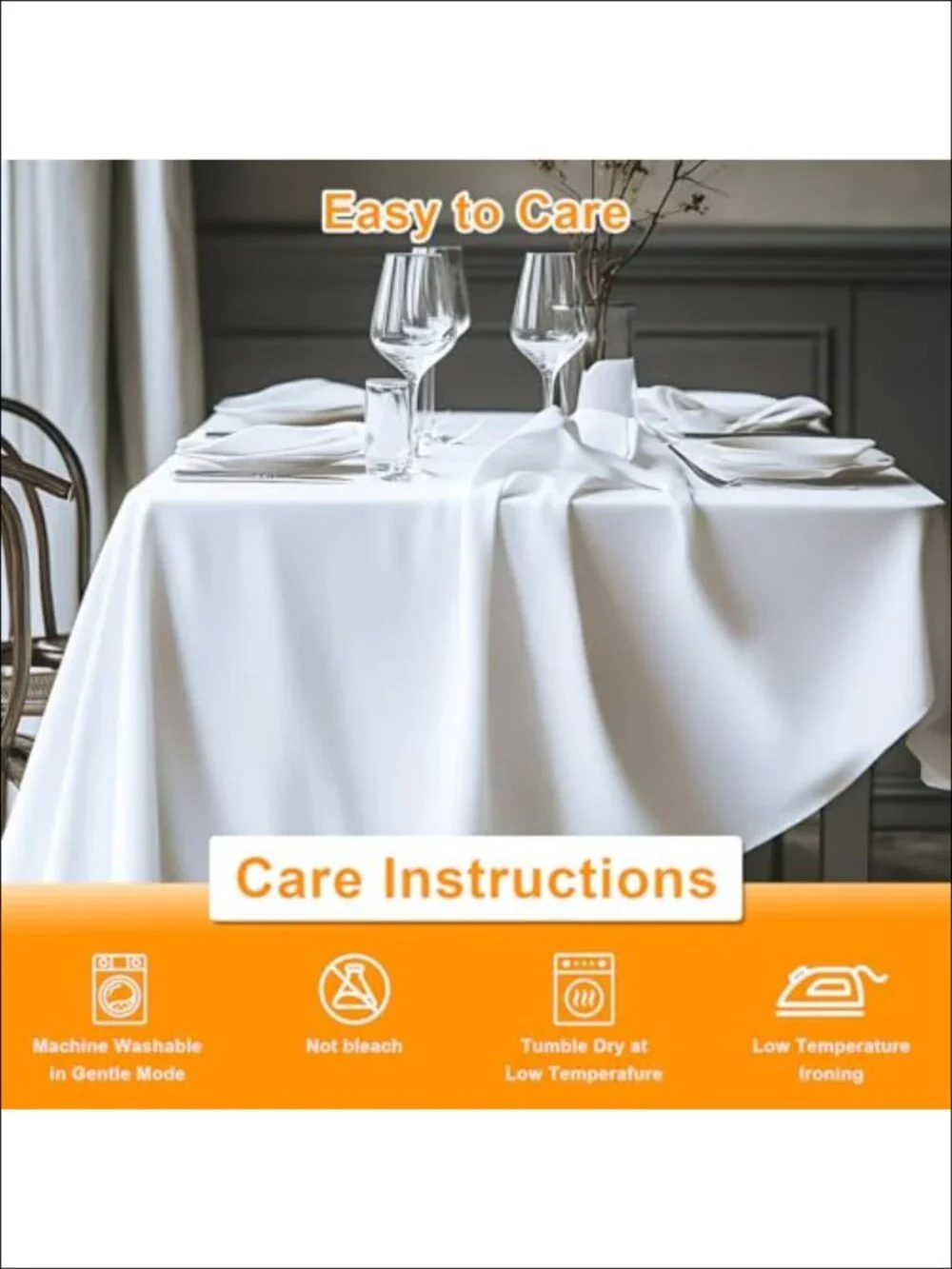 10 Pack 60x102In Rectangle Polyester Table Cloths Stain Resistant